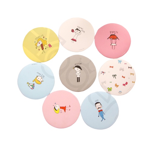 FYGALERYJAKARTA HR210 Kaca Mini Cermin Bulat Motif Karakter Cermin Make Up Travelling Souvenir-Random