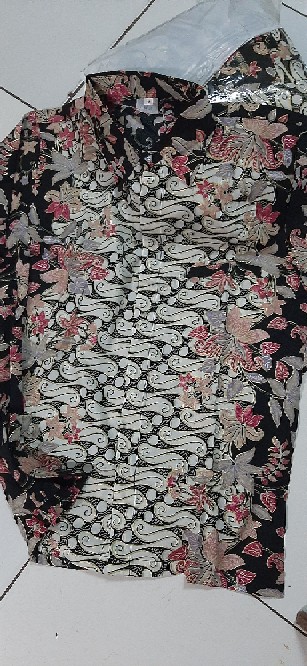 Couple Batik Dan Rok / Sarimbit Batik  Motif Bougenvile Hitam