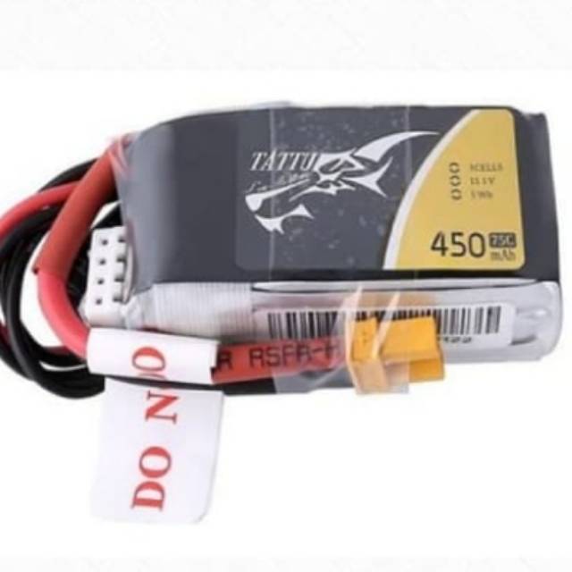 Tattu 450mAh 3S1P 11.1V 75C Lipo Battery Pack with XT30