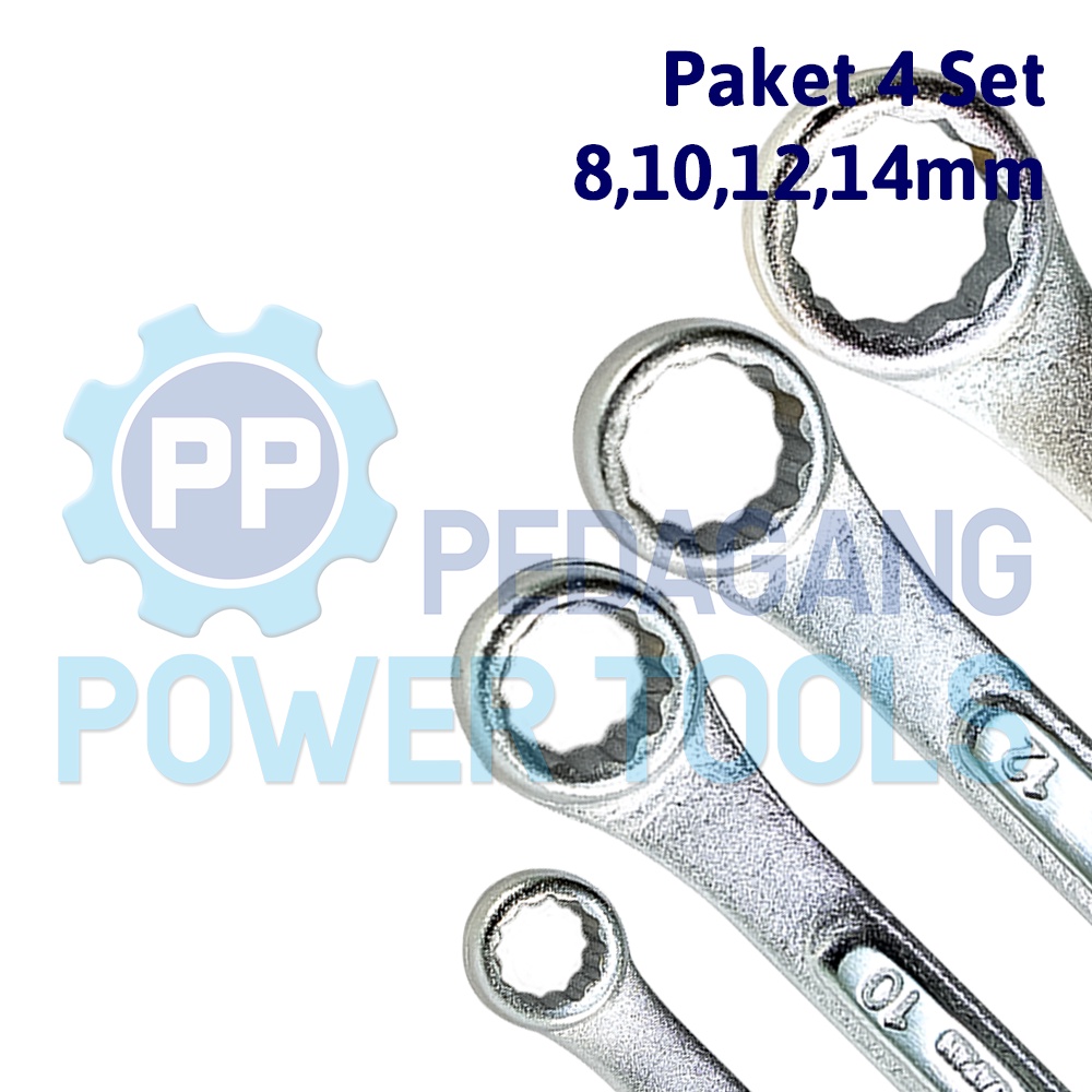 PAKET 4 SET LIPPRO KUNCI RING PAS 8 10 12 14 MM RINGPAS 8MM - 14MM