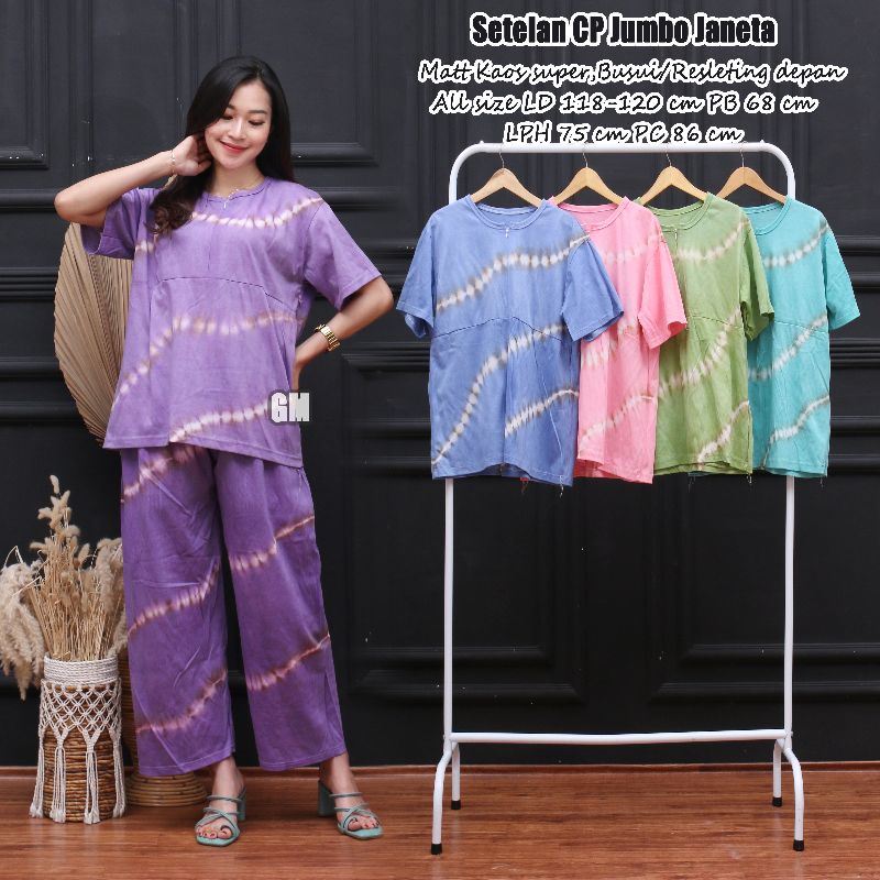 Setelan panjang jumbo busui bahan kaos adem