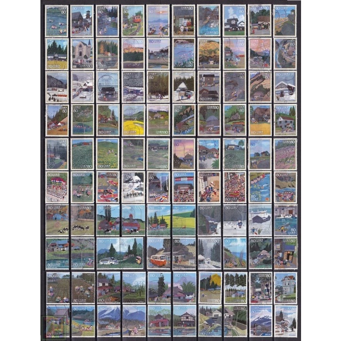 

0313 Perangko Jepang 2008-2011 Hometown Scenes Series 1-10 100v Used