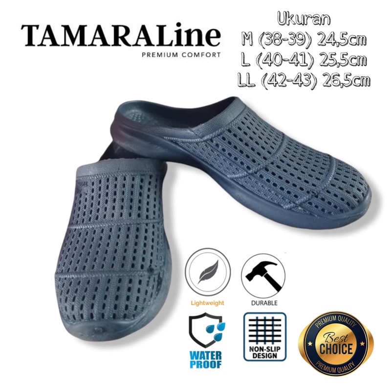 Sepatu Sandal Selop Slide Slip on Karet Pria Dewasa / Remaja - TAMARALINE 223 / Bahan Premium Lentur Empuk Ringan Kuat Anti Slip Anti Air / Model Sporty Santai Rumah Kerja Outdoor Kamar Mandi  Murah Original