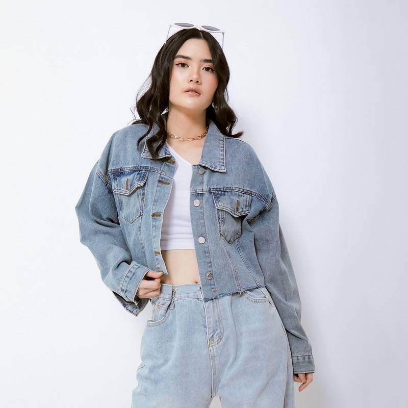 VIERLIN - Jaket jeans 368 - CROP JACKET JEANS