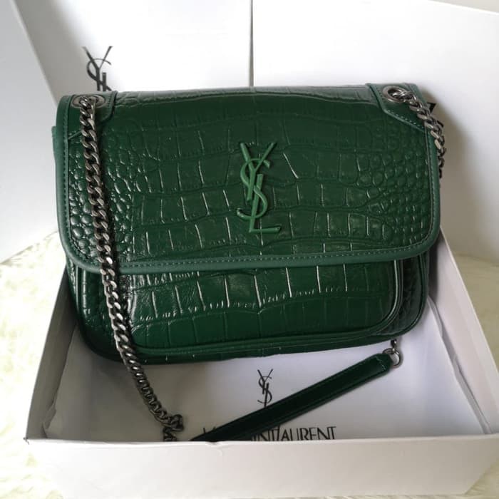 EDISI TERBARU TAS YSL CROSSBODY FREE BOX BAHAN CROCO UK 25 CM +- PREMIUM CEPETAN..