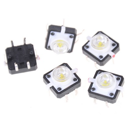 Push Button LED 4p 12x12x7.3mm switch light Momentary Tactile Tact SMT