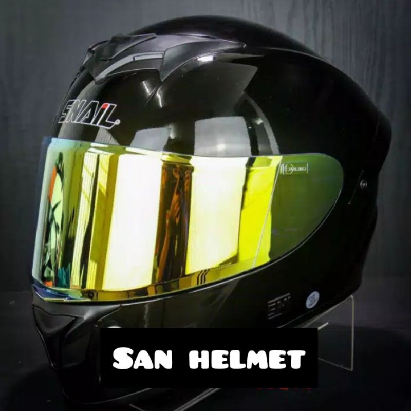 HELM SNAIL FFS2 BLACK VISOR GOLD