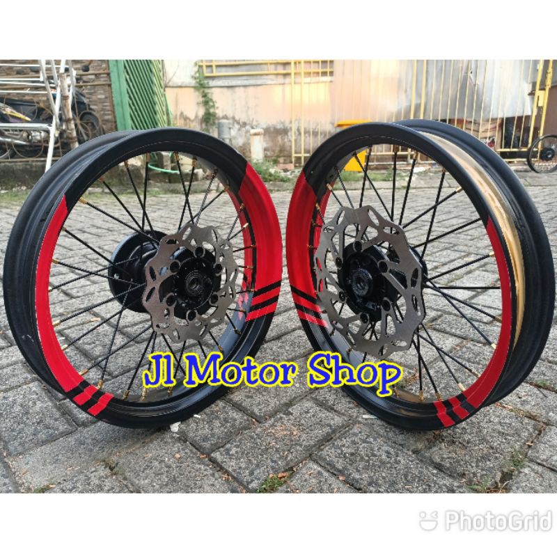 Paketan Velg Supermoto Super Moto Klx 150 Dtracker  CRF150 CRF 150 Ban Maxxis Zeneos IRC Warna Bebas