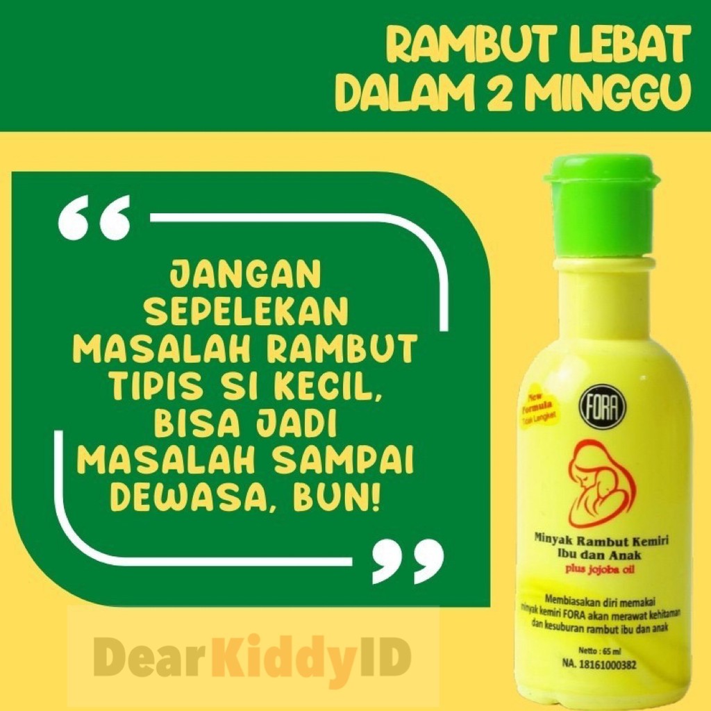 FORA Minyak Rambut Kemiri Ibu dan Anak Plus Jojoba Oil BPOM 65ml / Minyak Rambut Bayi Anak