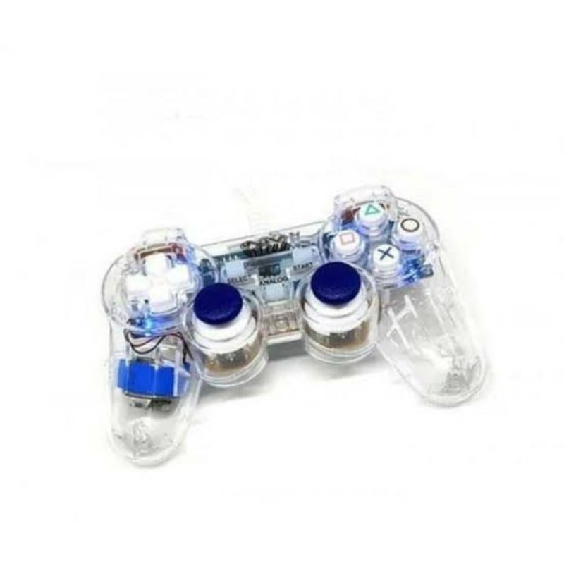 Gamepad Single transparan / Joystick Single getar / Gamepad PC colokan USB / stick PC