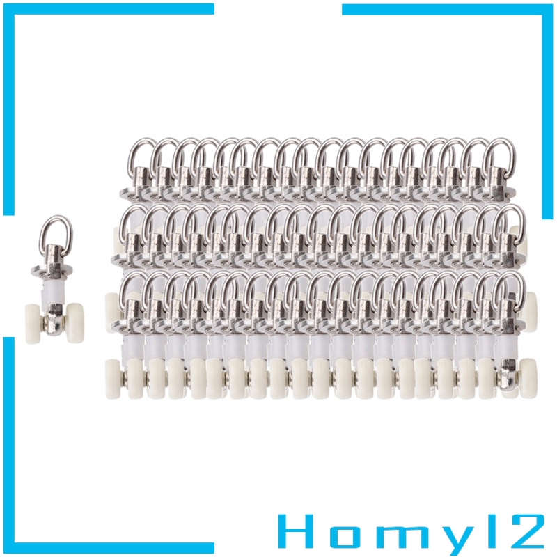 [HOMYL2] 20pcs Curtain Track Rollers Twin Wheeled Carriers Drapery Sliding Glider