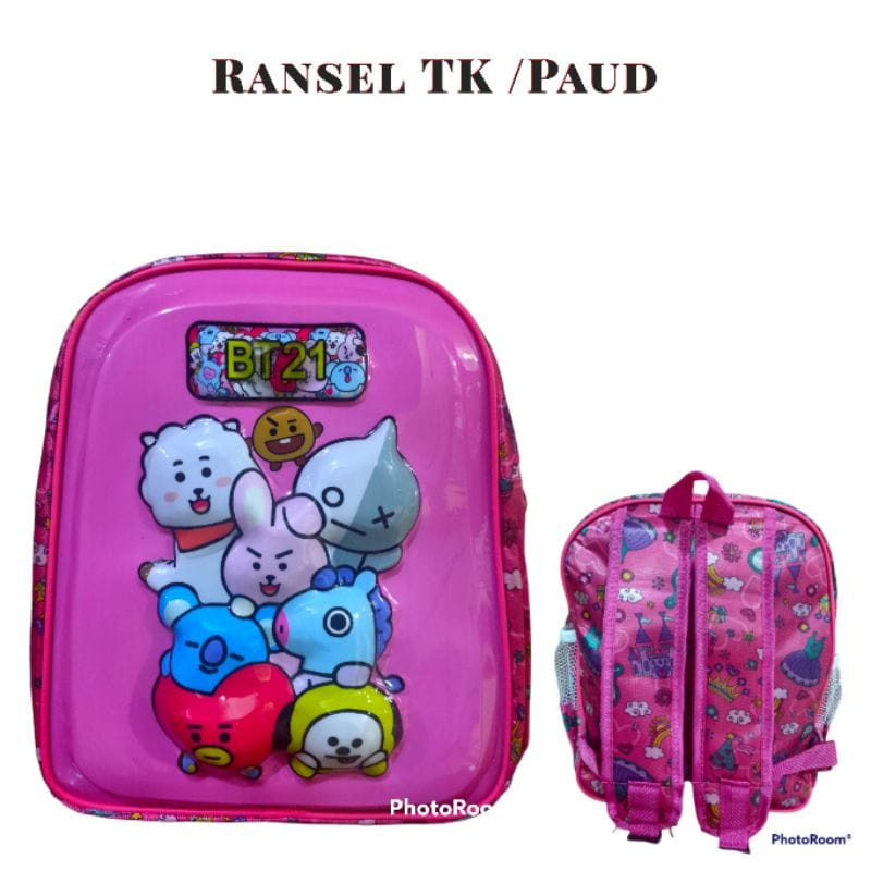 Tas 8 Karakter 3D Tas Ransel Sekolah Anak Paud Dan TK Lucu Dan Berkilau