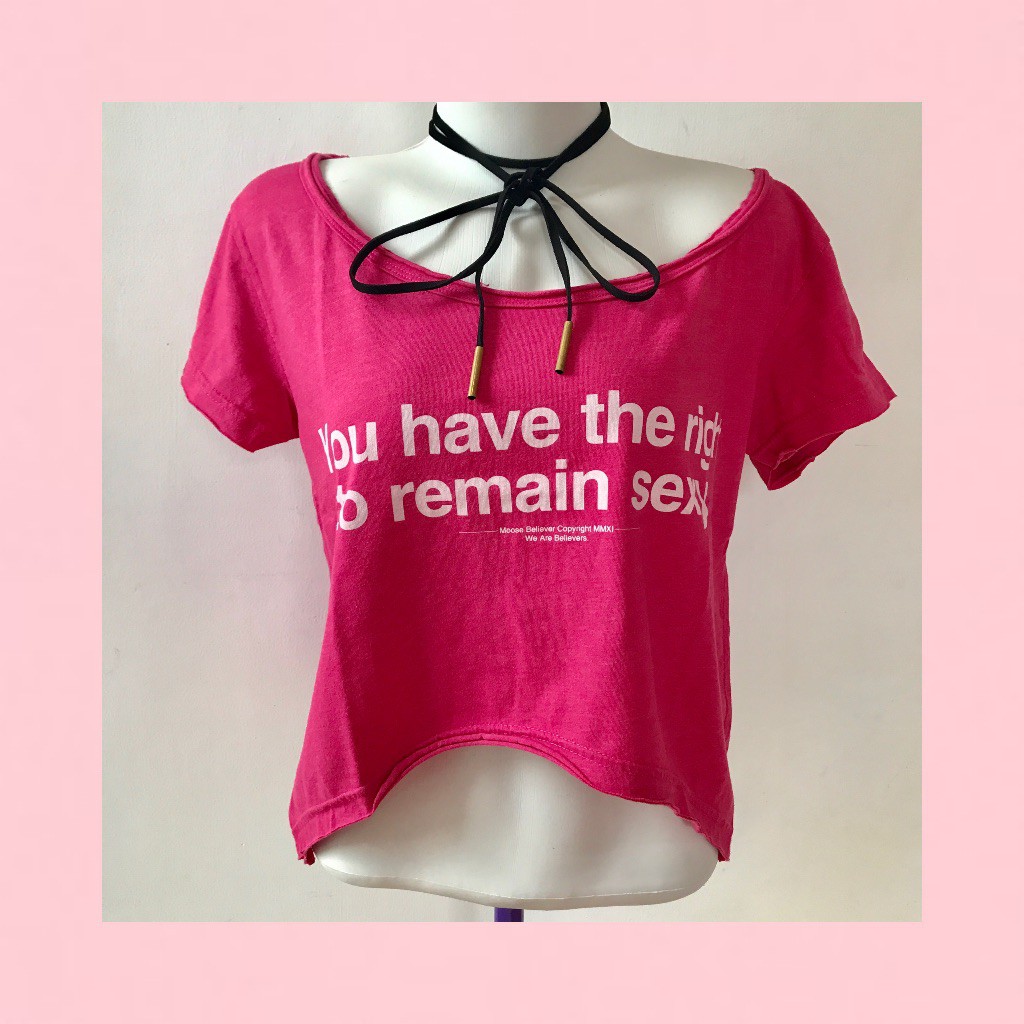 [preloved] moose sexy pink croptee