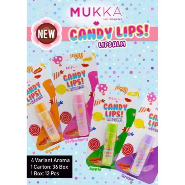 LIP BALM MUKKA CANDY LIPS BPOM MURAH