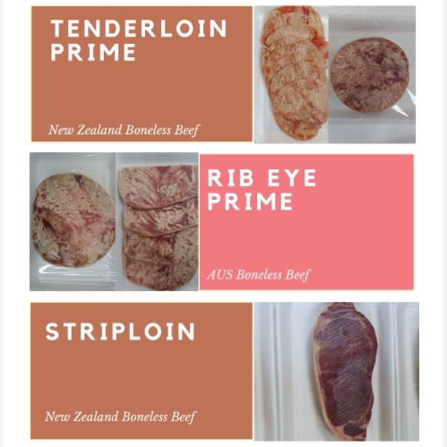 

Tenderloin Prime New Zealand Boneless Beef/Daging Tenderloin Premium 600gr