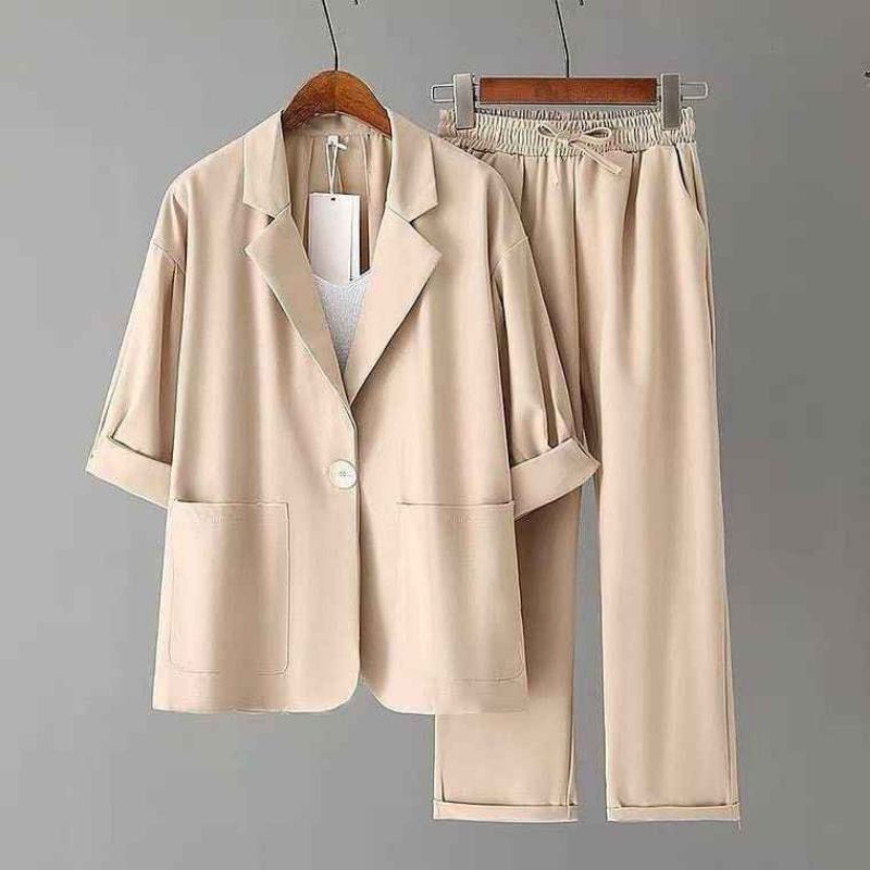 Blazer Wanita Korea CAVAREZ ONE SETT FASHION KEKINIAN MURAH TERLARIS Blazer Wanita Baju Kantor Outer