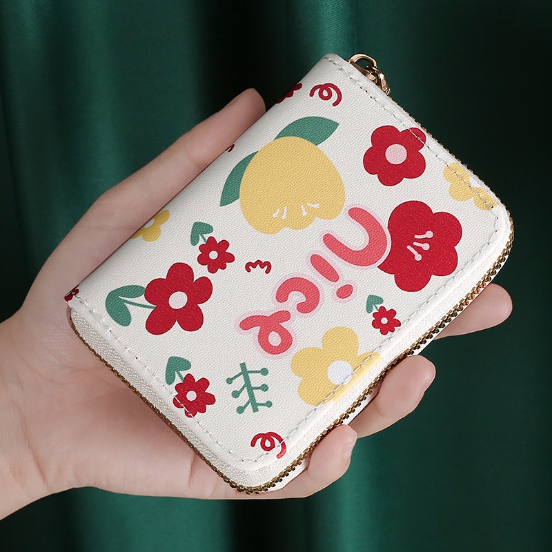 YooWoo Dompet kartu kecil/multi cardholder/dompet lucu-Nice Flower