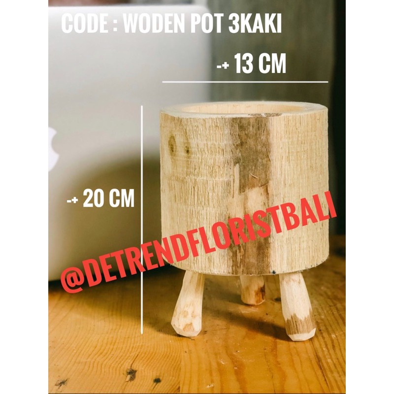 Pot Kayu/pot bunga/vas bunga/wadah bunga/vas/pot/barang unik/pot kaktus/vas kayu/pot bunga kayu/kayu