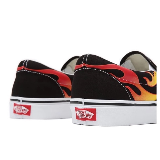 SALE DISKON! V4NS SLIP ON FLAME RED BLACK/WHITE CLASSIC 100% ORIGINAL BNIB