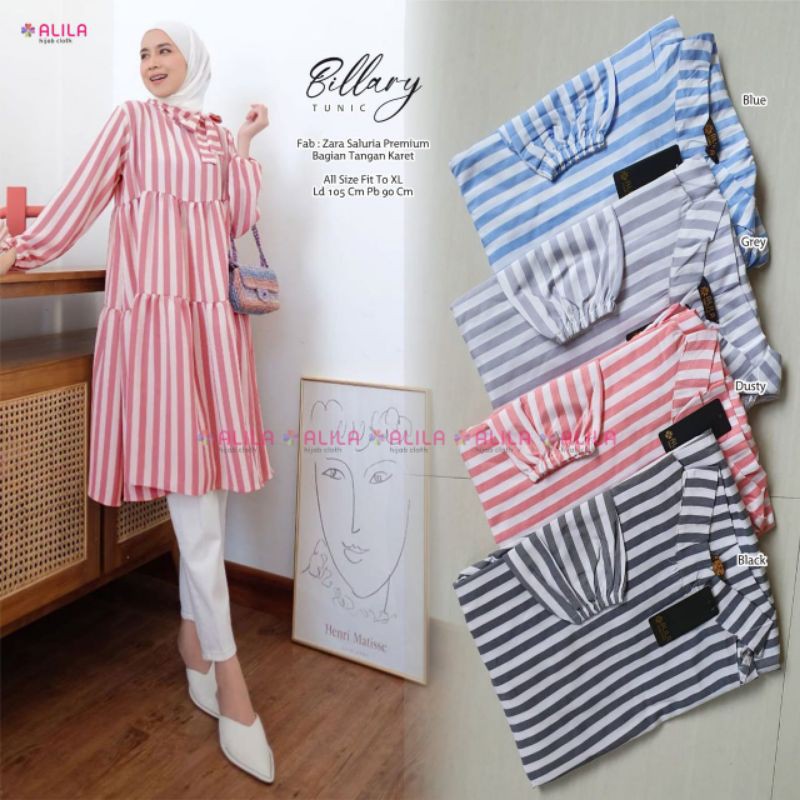 BILLARY TUNIC ORI ALILA LONG TUNIK SALUR LD 105cm PB 90cm