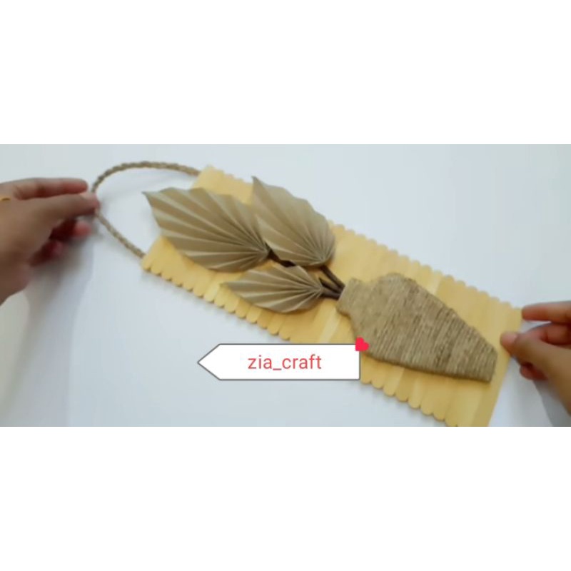 Hiasan dinding daun palem kering (stik es krim lebih tebal)