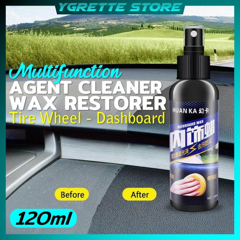 Ygrette - IMPORT 120ML HUANKA PENGHITAM DASHBOARD TRIM Ban Jok Karpet Car Tire Wheel Waxing Cleaner 120ml