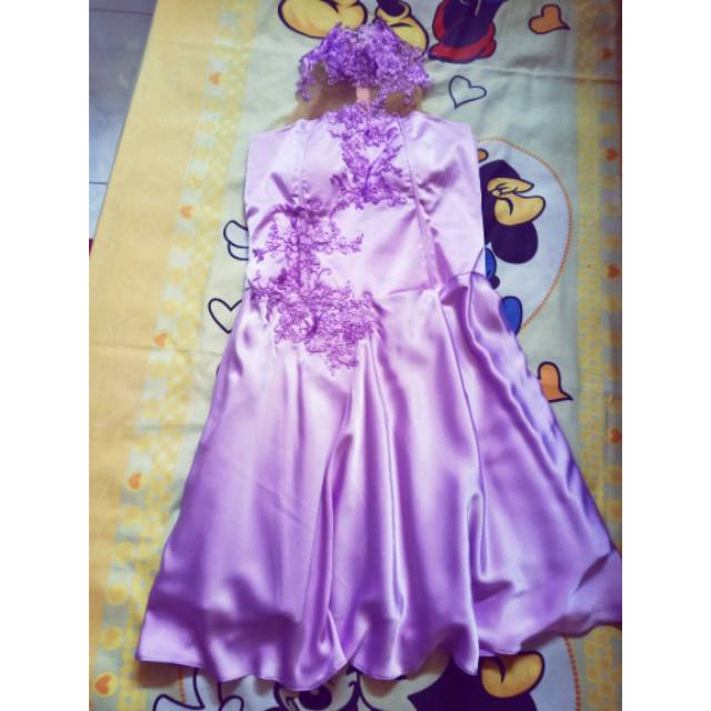 Murah gaun party dress warna ungu muda