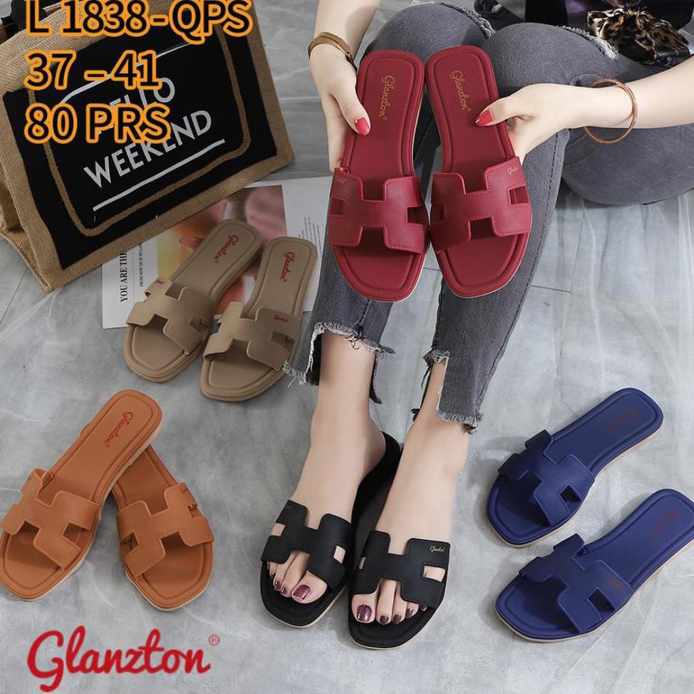 >> READY SEPATU WANITA TERBARU>> SANDAL FLAT WANITA CASUAL JELLY SHOES POLOS MERK GLANZTON ,SEPATU