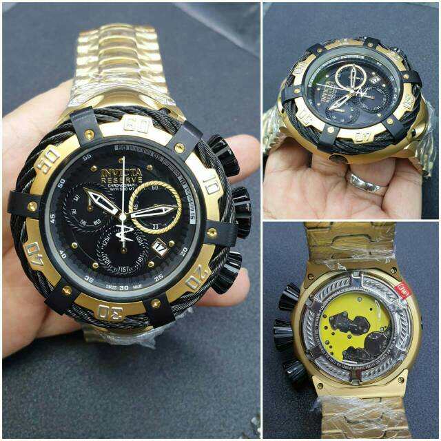 Jam tangan pria INVICTA RESERVE KAWAT GOLD GRADE PREMIUM AAA+