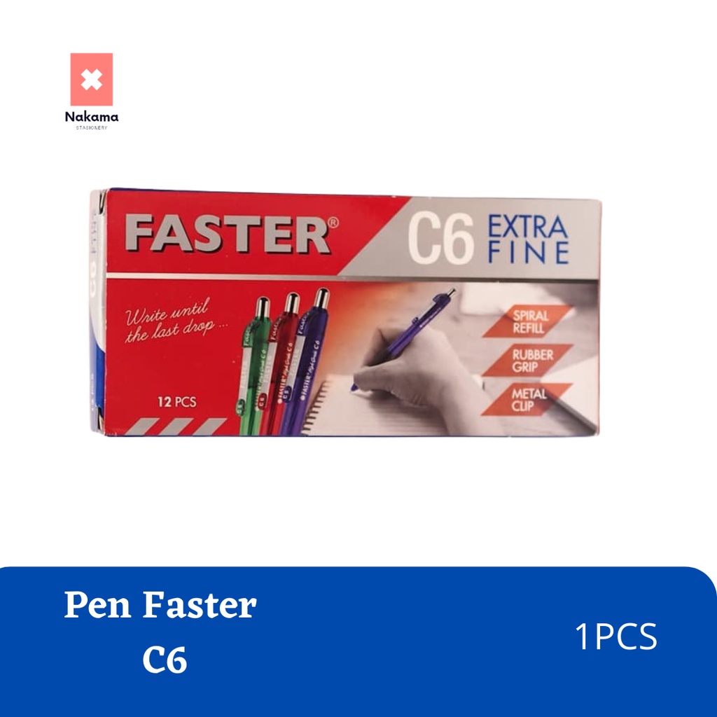 

Pen Faster C6 Pulpen Faster Bulpen Tinta Hitam