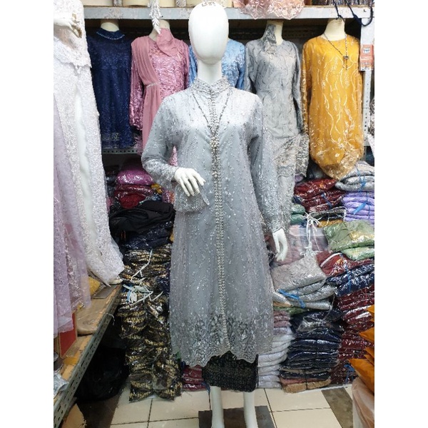 Promo Atasan Kebaya Tille Mutiara Payet Long Tunik Mewah Murah