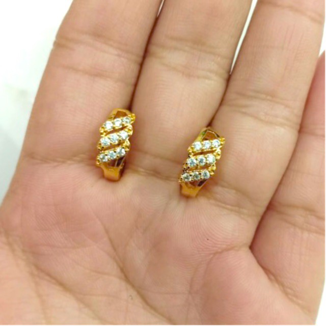 Best Promo! Anting wanita lapis emas anting wanita anting jepit anting permata anting permata Sale!