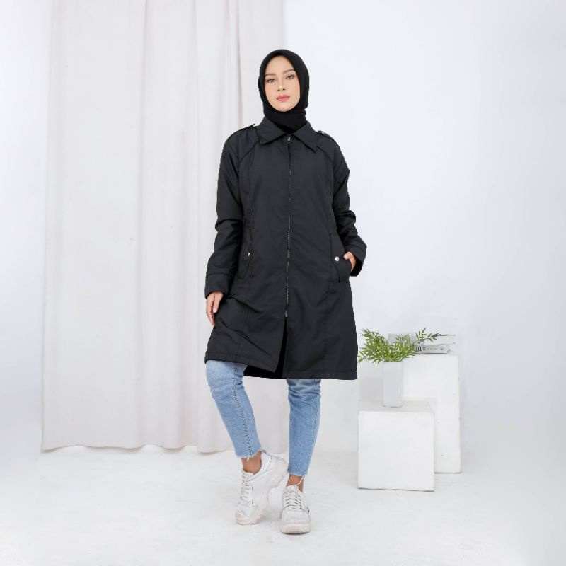 ANAPHA jaket coach wanita muslimah jaket coat panjang jaket parka coach wanita