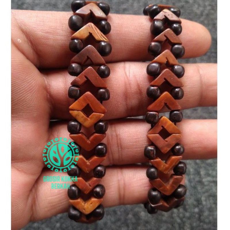 gelang kokka motif junjung/v  manik dua arah