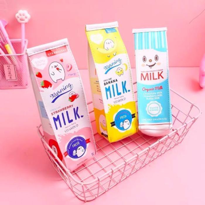 

Kotak Pensil Bentuk Kotak Susu / Milk Pencil Case - Tempat Pensil Unik Pencil Bag