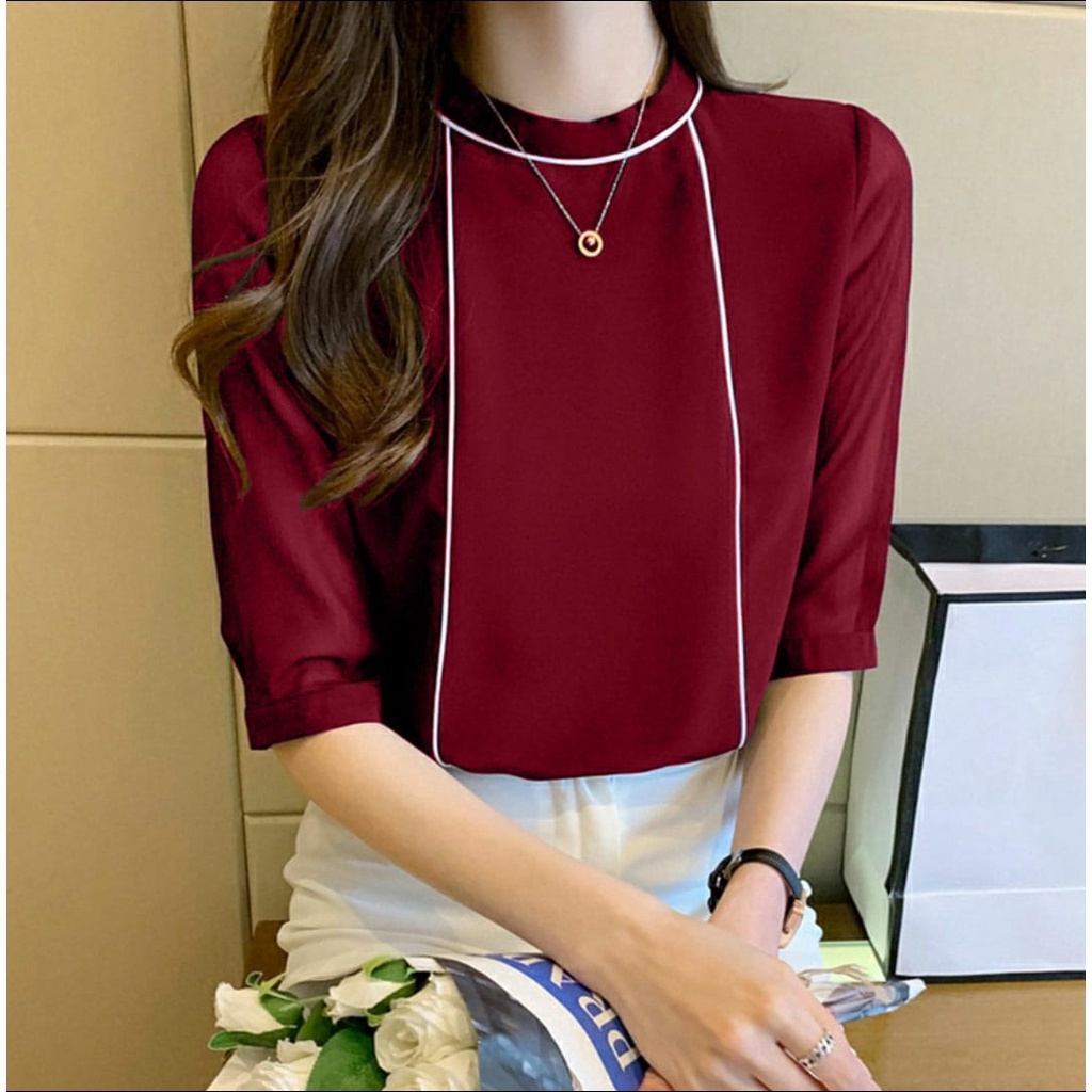 +[MCFK] Blouse Shawia / Blouse Wanita Korea / Blouse Murah / Blouse / Atasan Wanita / Fashion Wanita