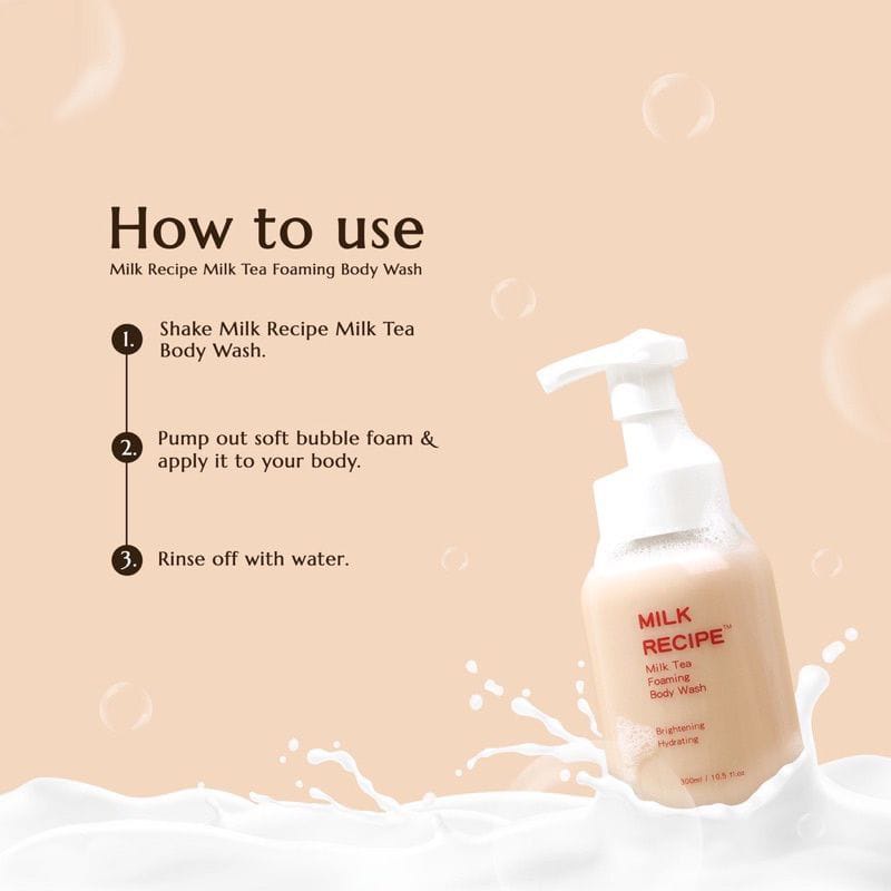 Milk Recipe Milk Tea Foaming Body Wash Sabun Mandi Mencerahkan BPOM