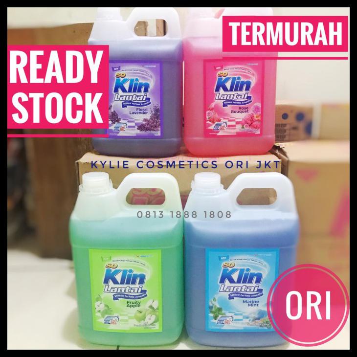 Soklin Lantai Jerigen Cairan Pembersih So Klin Pel 4 L 4Liter Wings 4L - Pink