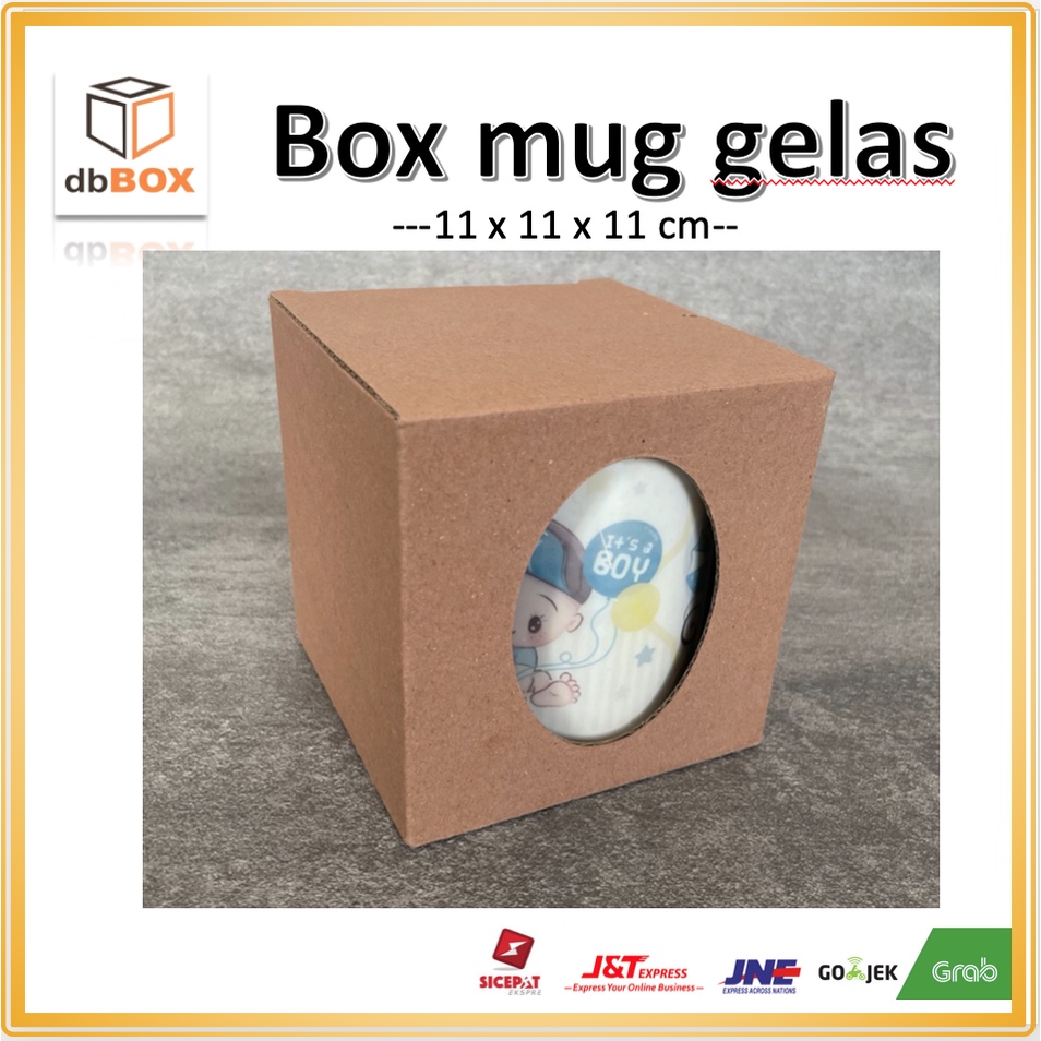 

BOX MUG gelas 11x11x11 cm -- dus gelas kado