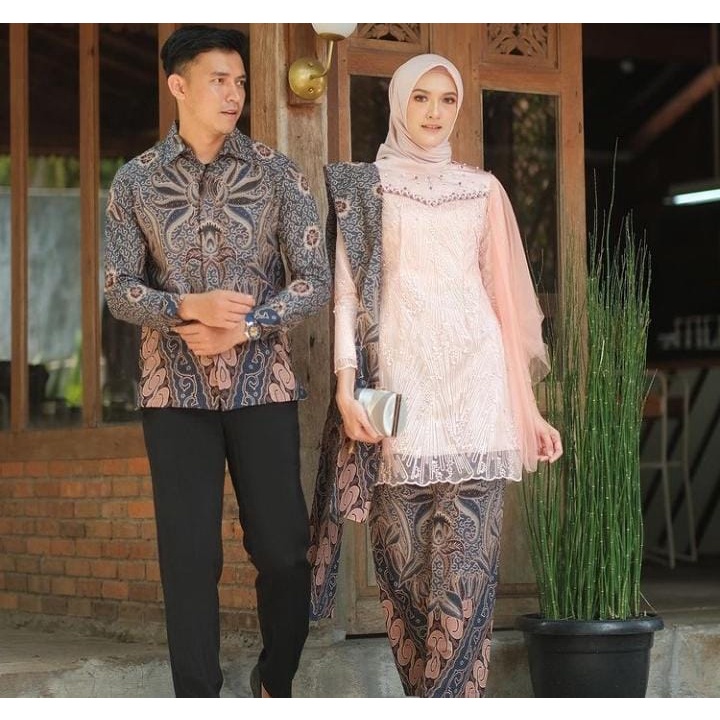 KHANSABATIK TERMURAH!!! ADA JUMBO KEBAYA COUPLE KEKINIAN 2022 FULL BROKAT DAN KEMEJA BATIK BAJU KONDANGAN SARIMBIT PASANGAN LAMARAN WISUDA BISA COD