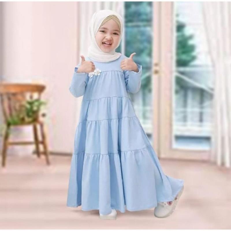 Promo Fashion Muslim Busana Anak Dress Elegan Motif Cewek Kids Baju Paud Tk Sd Smp Basic Hijab Tangg