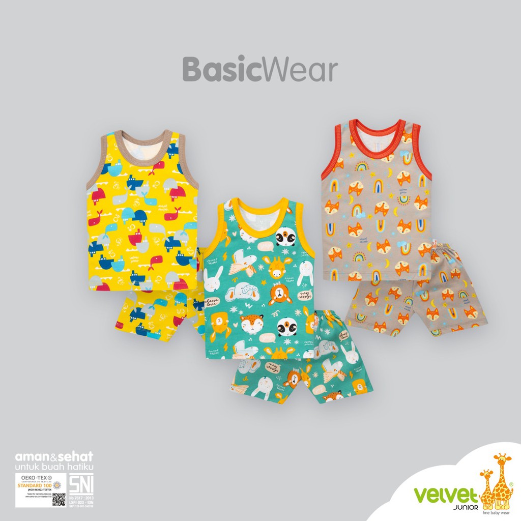 S M L XL XXL Setelan SINGLET &amp; CELANA PENDEK Velvet Junior vv KUTUNG starry night here comes the sun