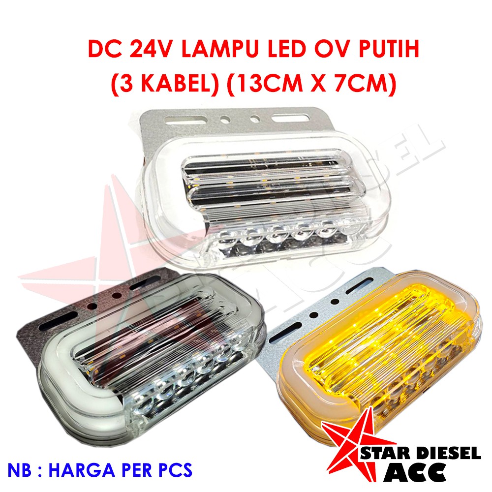 Jual LAMPU TRUK SAMPING LED 6D OVAL PUTIH 24V LAMPU LED KOTAK LAMPU BUS ...