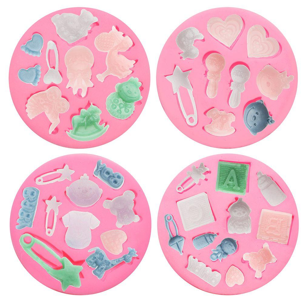 Solighter 6pcs Polymer Clay Dekorasi Kue Ulang Tahun. Perlengkapan Dapur Baking Tools Cetakan Fondant