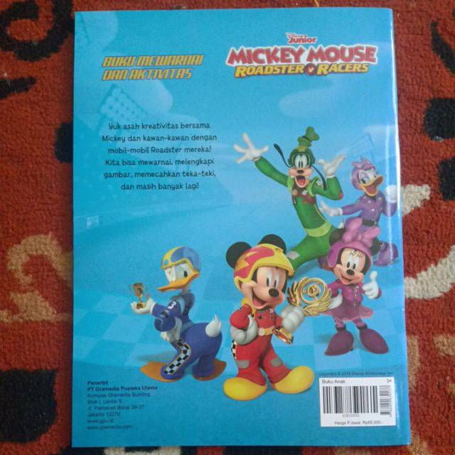 Buku Mewarnai dan Aktivitas - Ayo Melaju - Disney Junior Mickey - Bonus Sticker