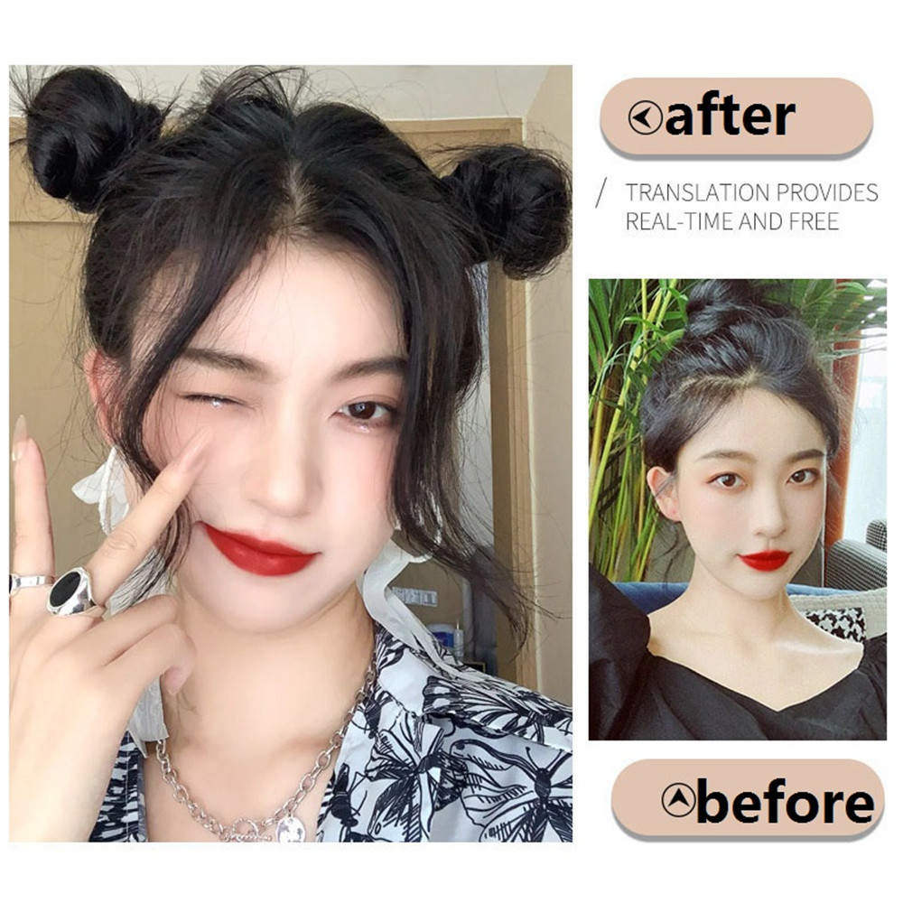 1 Pasang Wig Poni Rambut Model Naga Whisk Influencer Sisi Ganda