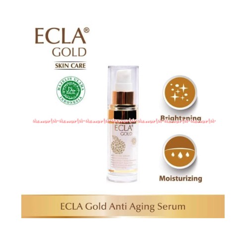 Ecla Gold Anti Aging Serum 10ml Antiaging Serum yang Double Steam Cell Ecla Golden Seruum Muka Wajah