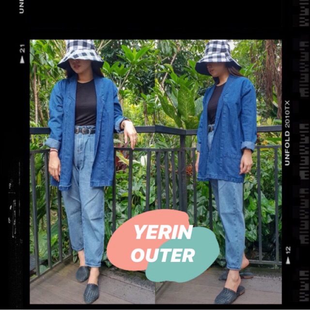 YERIN JEANS OUTER - blazer jeans / denim - outer denim