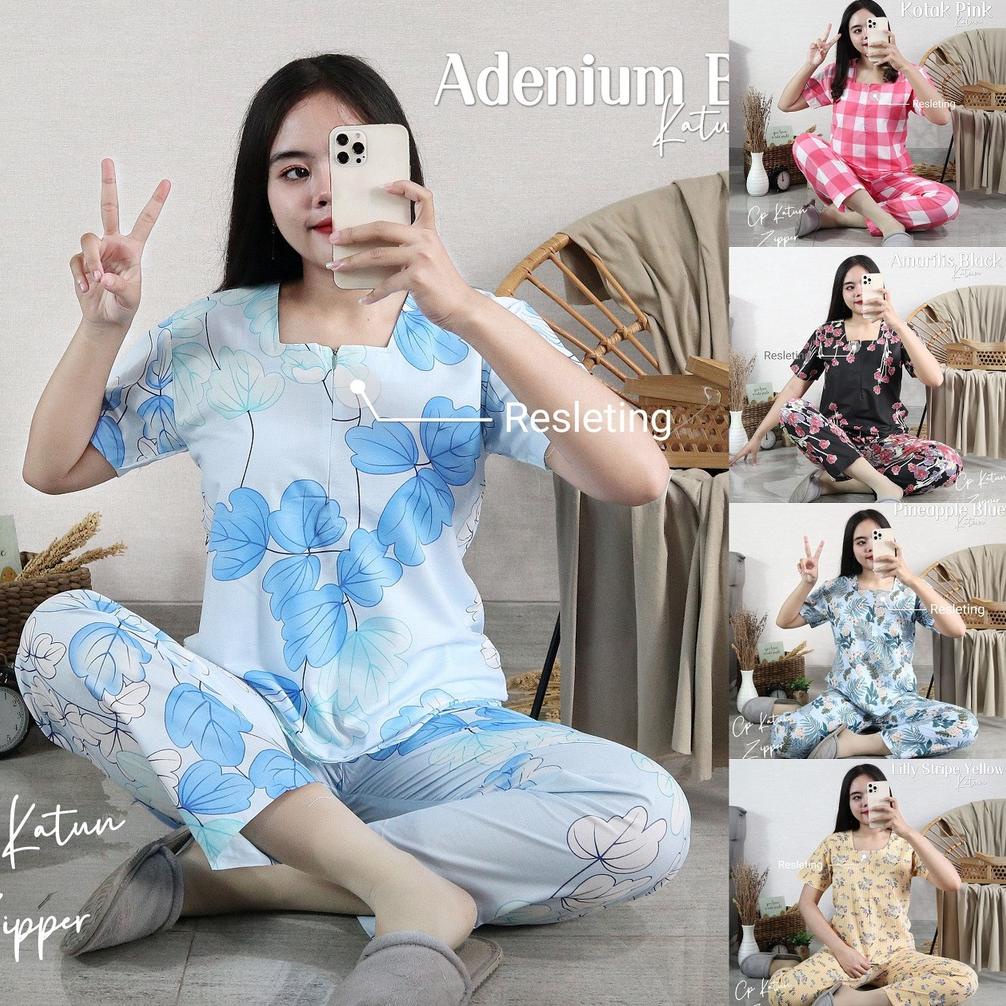 Izany Piyama Cp Zipper Katun Eropa Premium