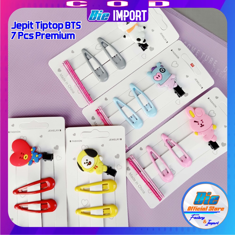 7 Pcs Jepit Rambut BTS Korea Premium Impor Best Seller